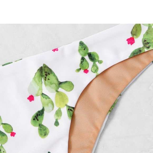 Cactus Print Cross Back Bikini Set - Picture 4 of 6